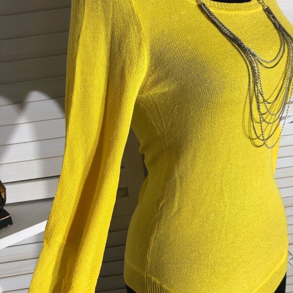 Marc by Marc Jacobs Yellow Silk Blend Knit Sweater Small - Picture 5 of 13